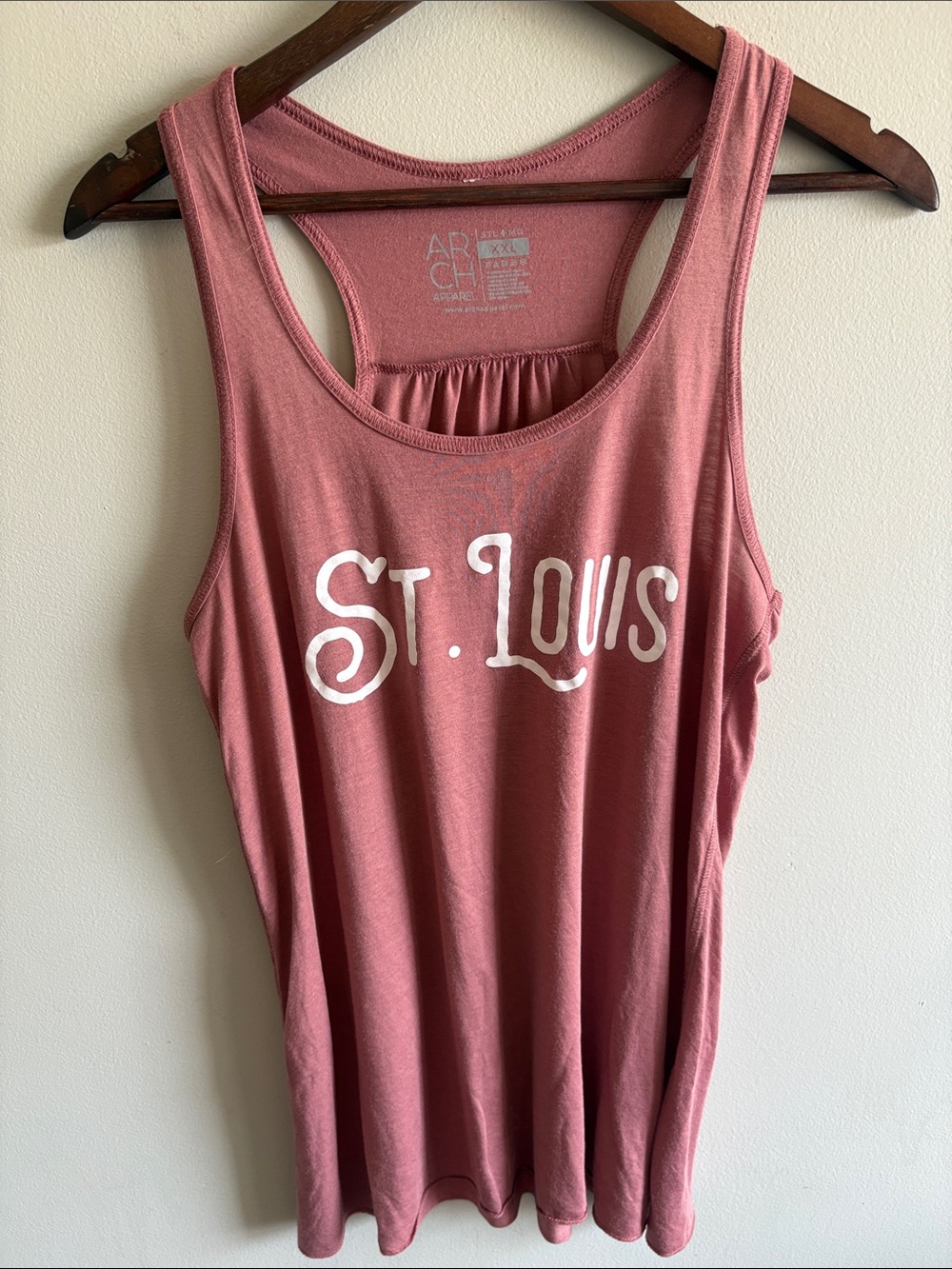 Arch Apparel St Louis Graphic Tank Top XXL Pink Racerback Sleeveless